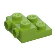 Plate Special 2 x 2 x 2/3 with Two Studs On Side and Two Raised [Half Hollow Anti-stud] - Updated Version, Lime