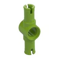 Technic Pin Connector Hub with 2 Pins with Friction Ridges Lengthwise [Small Squared Pin Holes], Lime