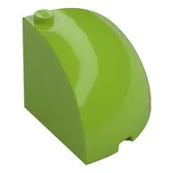Brick Round Corner 4 x 4 x 3 Quarter Dome Top, Lime