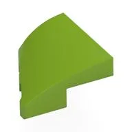 Brick Wedged, Curved 2 x 2 with Stud Notch Right, Lime