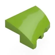 Brick Wedged, Curved 2 x 2 with Stud Notch Left, Lime