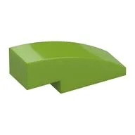 Brick Curved 3 x 1 No Studs, Lime