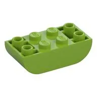 Brick Curved Inverted 2 x 4 Double, Lime