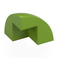 Brick Round Corner, Curved 2 x 2 x 1 2/3 Quarter Dome with 1 Cutout, Lime