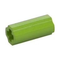 Technic Axle Connector Smooth [with x Hole + Orientation], Lime