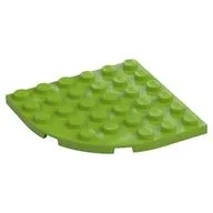 Plate Round Corner 6 x 6, Lime