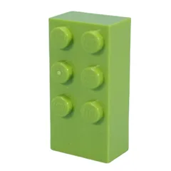 Braille Brick 2 x 4 with 6 Studs ⠿, Lime