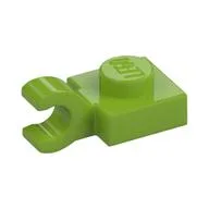 Plate Special 1 x 1 with Clip Horizontal [Thick Open O Clip], Lime