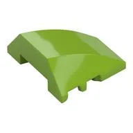 Brick Wedged, Curved 4 x 3 No Studs [Plain], Lime
