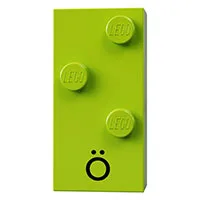 Braille Brick 2 x 4 with 3 Studs ⠪ and 'Ö' Print, Lime