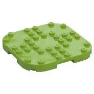 Plate Round Corners 8 x 8 x 2/3 Circle with Reduced Knobs, Lime