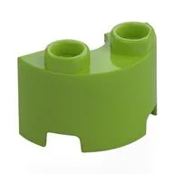 Brick Round, Half 1 x 2, Lime