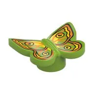 Insect, Butterfly with Yellow, Orange, Black Decorations Print, Lime