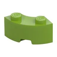 Brick Round Corner 2 x 2 Macaroni with Stud Notch and Reinforced Underside [New Style], Lime