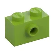 Brick Special 1 x 2 with 1 Center Stud on 1 Side, Bottom Stud Holder, Lime