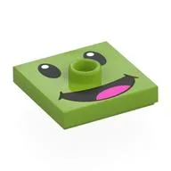 Plate Special 2 x 2 with Groove and Center Stud (Jumper) with Prince Florian Face Print, Lime