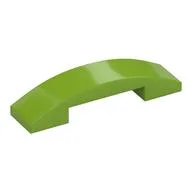 Brick Curved 4 x 1 Double, No Studs, Lime