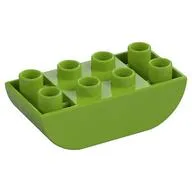Duplo Brick 2 x 4 Curved Bottom, Lime