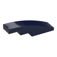 Brick Curved 4 x 1 No Studs [Stud Holder with Symmetric Ridges], Dark Blue