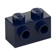 Brick Special 1 x 2 with 2 Studs on 1 Side, Dark Blue