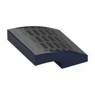 Brick Curved 2 x 2 x 2/3 with Black/Silver Grill Print, Dark Blue