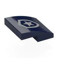 Brick Curved 2 x 2 x 2/3 with Silver Police Badge Print, Dark Blue