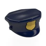 Hat, Police with Gold Badge Print, Dark Blue