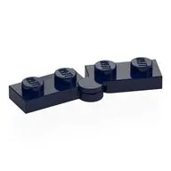 Hinge Plate 1 x 4 Swivel Top / Base - Hollow Clip [Complete Assembly], Dark Blue