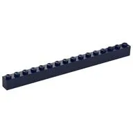 Brick 1 x 16, Dark Blue