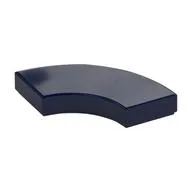 Tile 2 x 2 Curved, Macaroni, Dark Blue