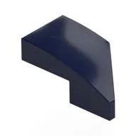 Brick Wedged, Curved 2 x 1 with Stud Notch Left, Dark Blue