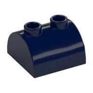 Brick Curved 2 x 2, Two Top Studs, Dark Blue