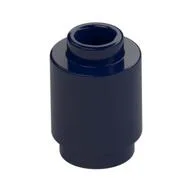 Brick Round 1 x 1 Open Stud, Dark Blue