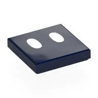 Tile 2 x 2 with Two White Ovals (Bob-Omb Eyes) Print, Dark Blue