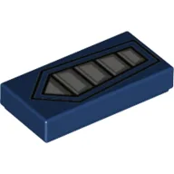 Tile 1 x 2 with Air Vent Print, Dark Blue