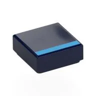 Tile 1 x 1 with Dark Azure Stripe Print, Dark Blue