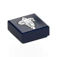Tile 1 x 1 with Michelin Man Print, Dark Blue