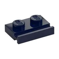 Plate Special 1 x 2 with Door Rail, Dark Blue