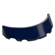 Windscreen 3 x 6 x 1 Curved with Rectangular Stud Holder in Bottom, Dark Blue