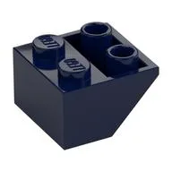 Brick Sloped Inverted 45° 2 x 2 [Ovoid Bottom Pin, Bar-sized Stud Holes], Dark Blue