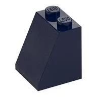 Brick Sloped 65° 2 x 2 x 2 with Bottom Tube, Dark Blue