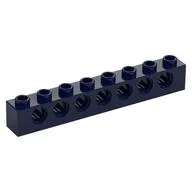Technic Brick 1 x 8 [7 Pin Holes], Dark Blue