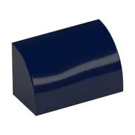 Brick Curved 1 x 2 x 1 No Studs, Dark Blue