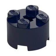 Brick Round 2 x 2 with Axle Hole, Dark Blue