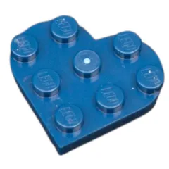 Plate Angled 3 x 3 with Heart Shape, Dark Blue