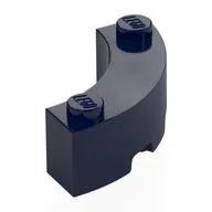 Brick Round Corner 3 x 3 Macaroni with 2 Studs, Dark Blue
