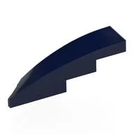 Brick Wedged, Curved 1 x 4 with Stud Notch Right, Dark Blue