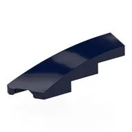 Brick Wedged, Curved 1 x 4 with Stud Notch Left, Dark Blue