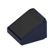 Brick Sloped 30° 1 x 1 x 2/3 with Black Surface Print, Dark Blue