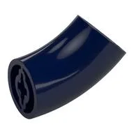 Brick Round 2 x 2 D. Tube with 45° Elbow and Axle Holes (Crossholes) at Each End [LONG], Dark Blue